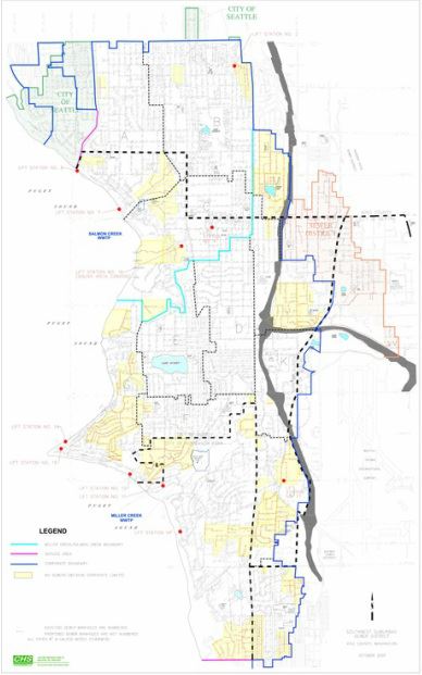District's Sewer Line Service Map